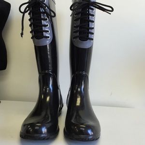 Tommy Hilfiger black rain boots