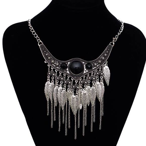 Ethnic Choker silver power maxi Statement Necklace
