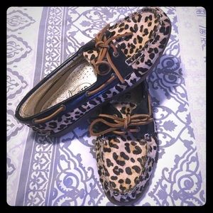 Calf-hair Cheetah Print Sperry Top-Siders