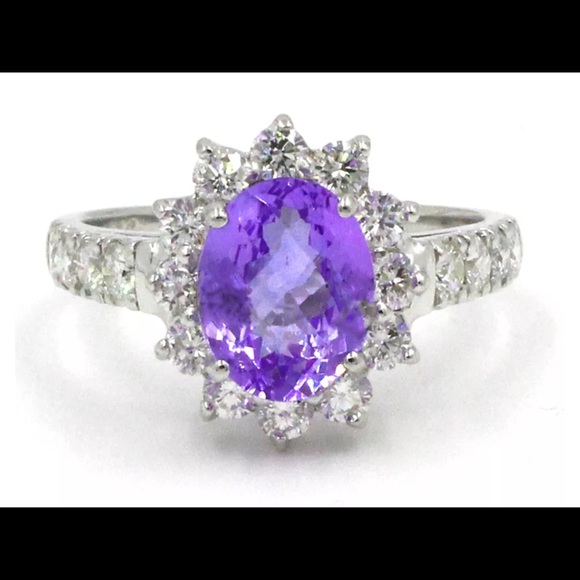 3.26Ct. Oval Cut Tanzanite Diamond Ring 14K Gold