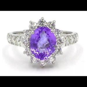 3.26Ct. Oval Cut Tanzanite Diamond Ring 14K Gold