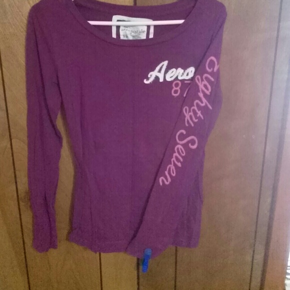 Shirt Purple with embroidery on sleeves