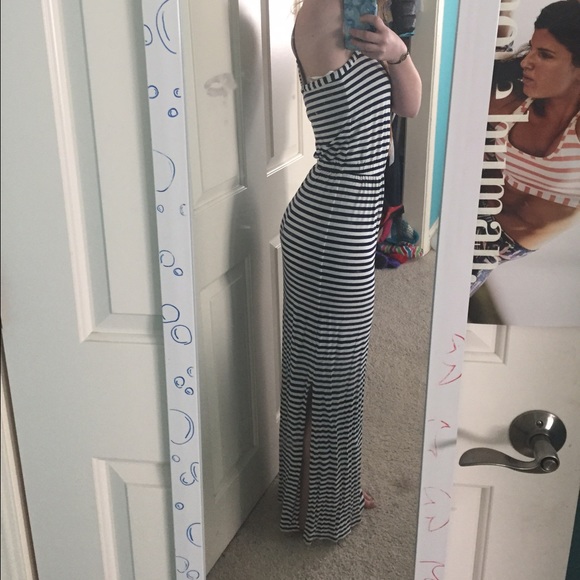 J. Crew Navy/White Striped Maxi Dress - Picture 2 of 3
