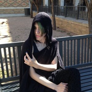Rue21 Sweaters - Fringe Long Oversized Sweater Poncho Gothic Black Rue21 Sweaters - Fringe Long Oversized Sweater Poncho Gothic Black