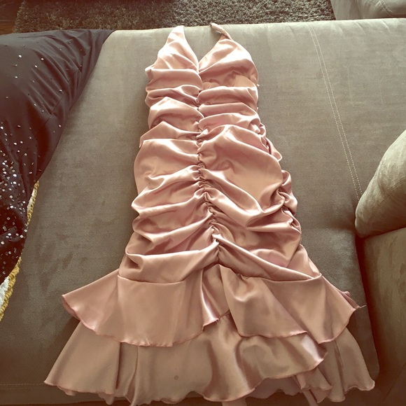 Light pink fish tail style dress!