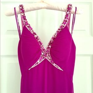 Faviana Couture Magenta Evening Gown