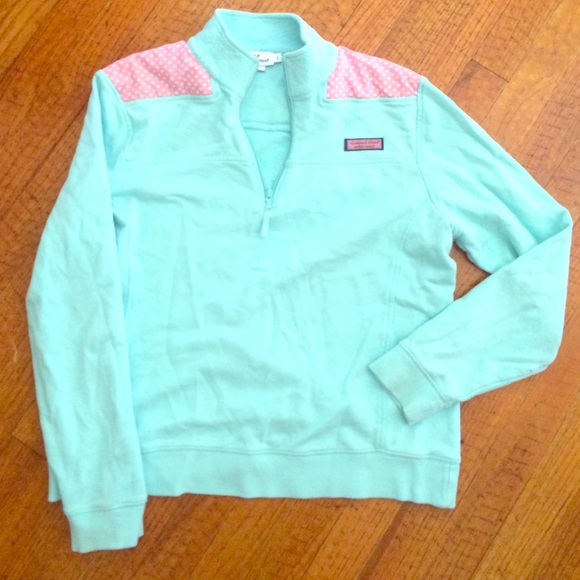 Vineyard Vines Tops - Light Blue Vineyard Vines Shepard Shirt (1/2 zip)