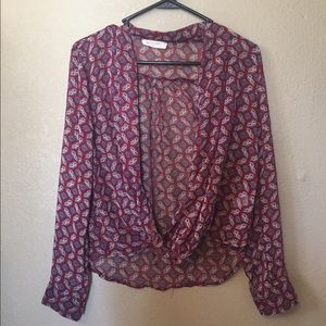 Sheer open draped blouse