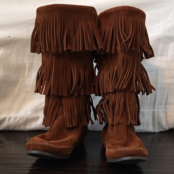 Minnetonka Three-layer Fringe Boots
