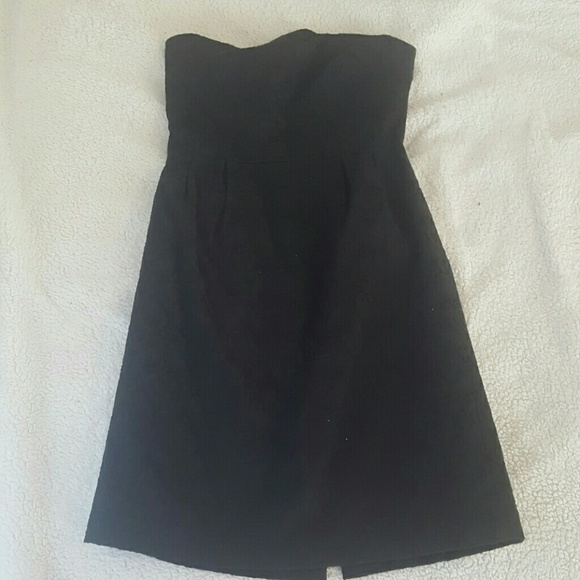 Strapless black party dress, cute and sexy