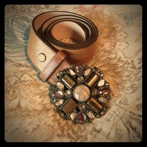 Leatherock small 32" rhinestone light brown belt