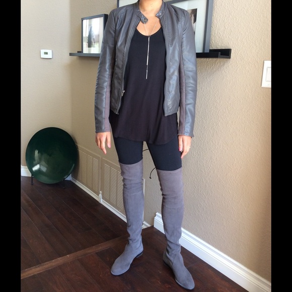 Stuart Weitzman, grey suede LOWLAND BOOTS - Picture 2 of 4