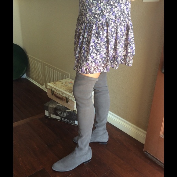 Stuart Weitzman, grey suede LOWLAND BOOTS - Picture 3 of 4