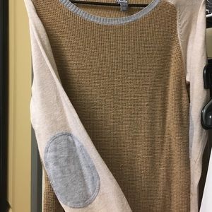 Tan brown and gray sweater