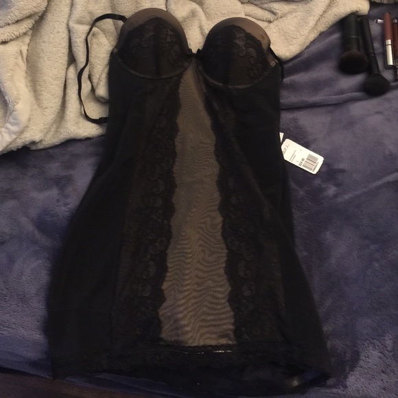 Black/Nude Lingerie Slip