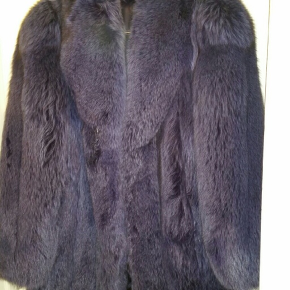 Long Hair Dyed Blue Mink Coat