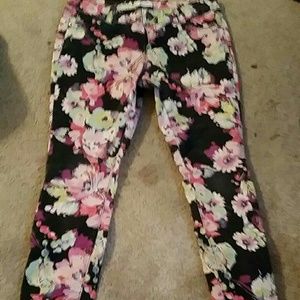 Floral skinny jeans