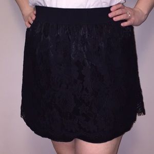 Black Lace Skirt with Satin Lining Size XL