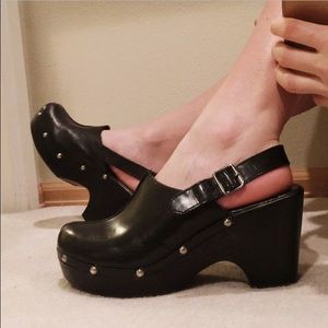 Vintage platform mules/ clogs