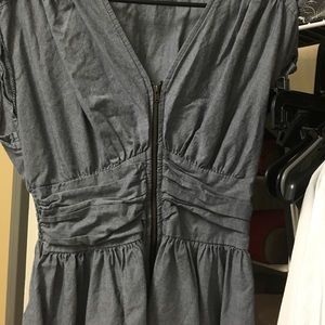 Denim dress with tight waist