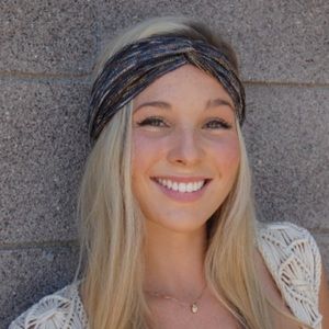 Navy Knit Twist Headband