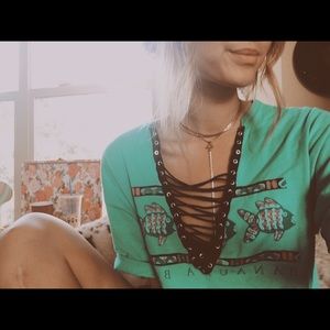 SOLD LF lace up vintage tee