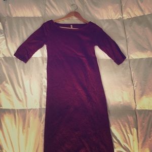 Pink Blush maternity lace burgundy dress