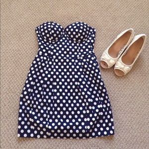 Papaya strapless dress.