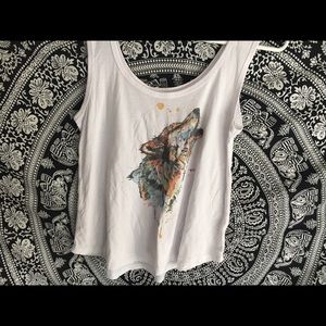 Watercolor wolf tank