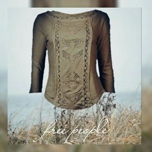 Free People Top Truly Madly Lace Crochet XS