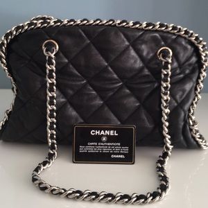 Chanel black quilted leather bag