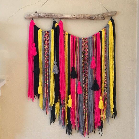 Handmade One of a Kind Yarn Wall Hanging - Picture 2 of 2