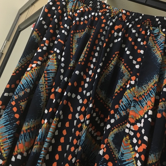Multi color wide skirt