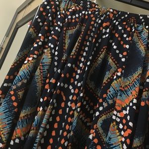 Multi color wide skirt