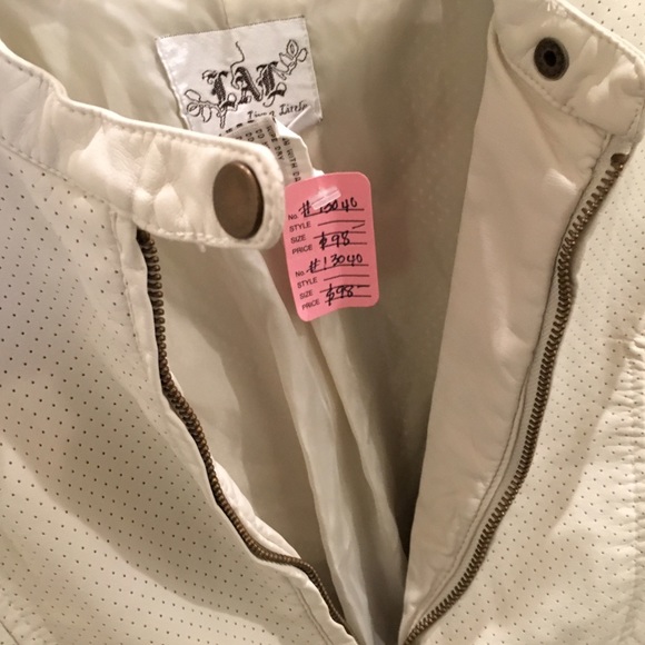 NWT LAL | cream faux leather jacket - Picture 2 of 4