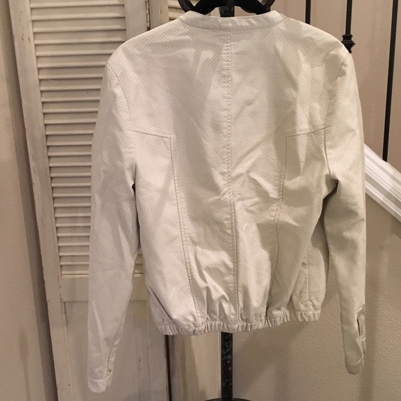 NWT LAL | cream faux leather jacket - Picture 4 of 4