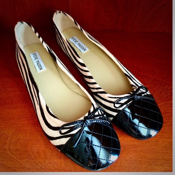 NWOT Steve Madden D' Orsay Zebra Flats 9.5M - Picture 2 of 4