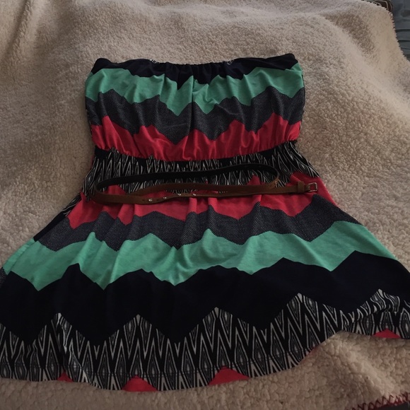 Strapless mini dress