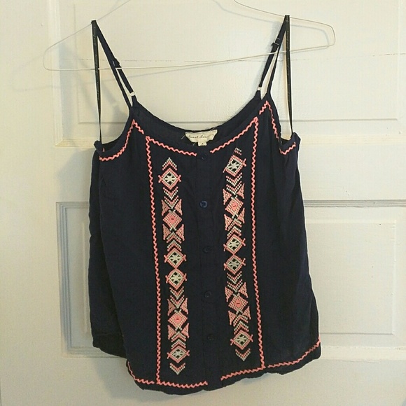 Tribal print navy tanktop