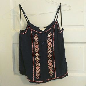 Tribal print navy tanktop