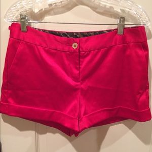 Red satin Express shorts