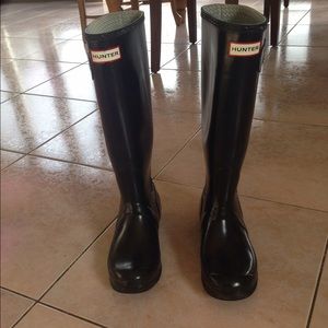 Black Glossy Hunter Boots