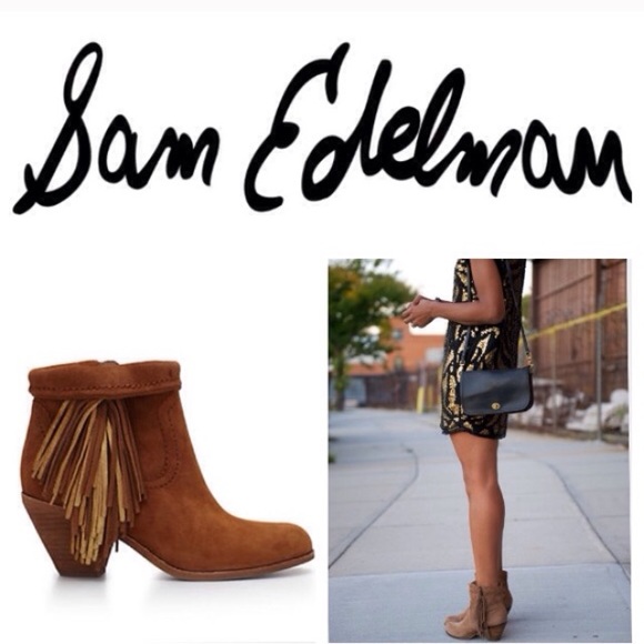 Urban Outfitters Shoes - LIKE NEW!  Sam Edelman 'Louie' suede fringe bootie