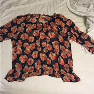 Blue & pink flower Old Navy Top