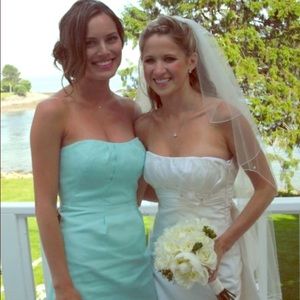 Turqouoise / Mint Green strapless J Crew dress