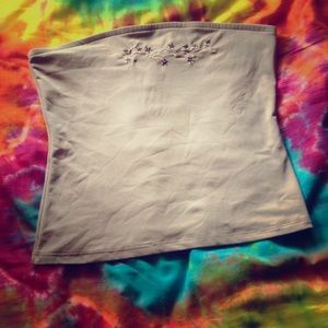 Gray Tube Top with Floral Print