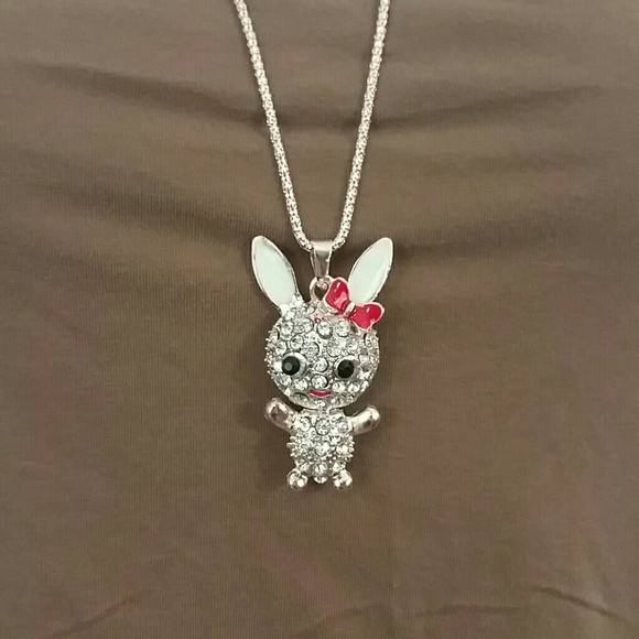 Rhinestone Bunny Necklace