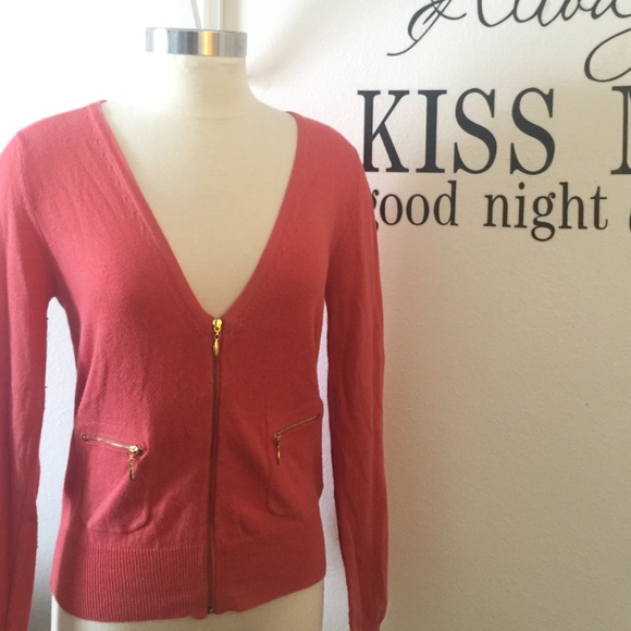 Gold Zippered Cardigan