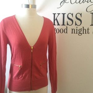 Gold Zippered Cardigan