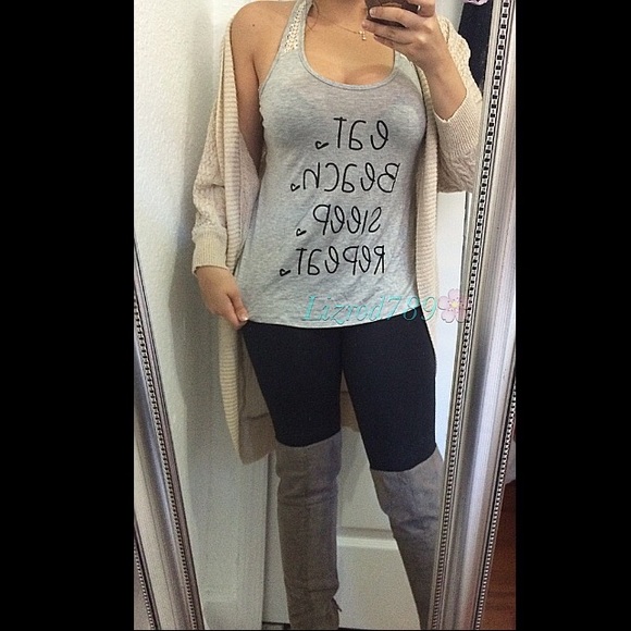 Tank🌴beach.eat.sleep repeat racerback tank